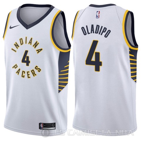 Camiseta Victor Oladipo #4 Indiana Pacers Association 2017-18 Blanco - Haga un click en la imagen para cerrar